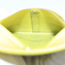 HERMES Bastia Coin Purse Leather Yellow Silver Auth ar12907-10