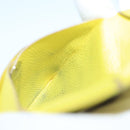 HERMES Bastia Coin Purse Leather Yellow Silver Auth ar12907-12