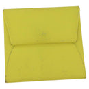 HERMES Bastia Coin Purse Leather Yellow Silver Auth ar12907-1