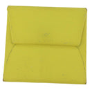 HERMES Bastia Portemonnee Leer Geel Zilver Auth ar12907-13