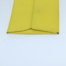 HERMES Bastia Portemonnee Leer Geel Zilver Auth ar12907-3