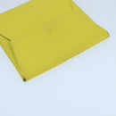 HERMES Bastia Portemonnee Leer Geel Zilver Auth ar12907-4