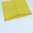 HERMES Bastia Coin Purse Leather Yellow Silver Auth ar12907-5