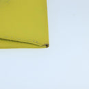 HERMES Bastia Coin Purse Leather Yellow Silver Auth ar12907-14