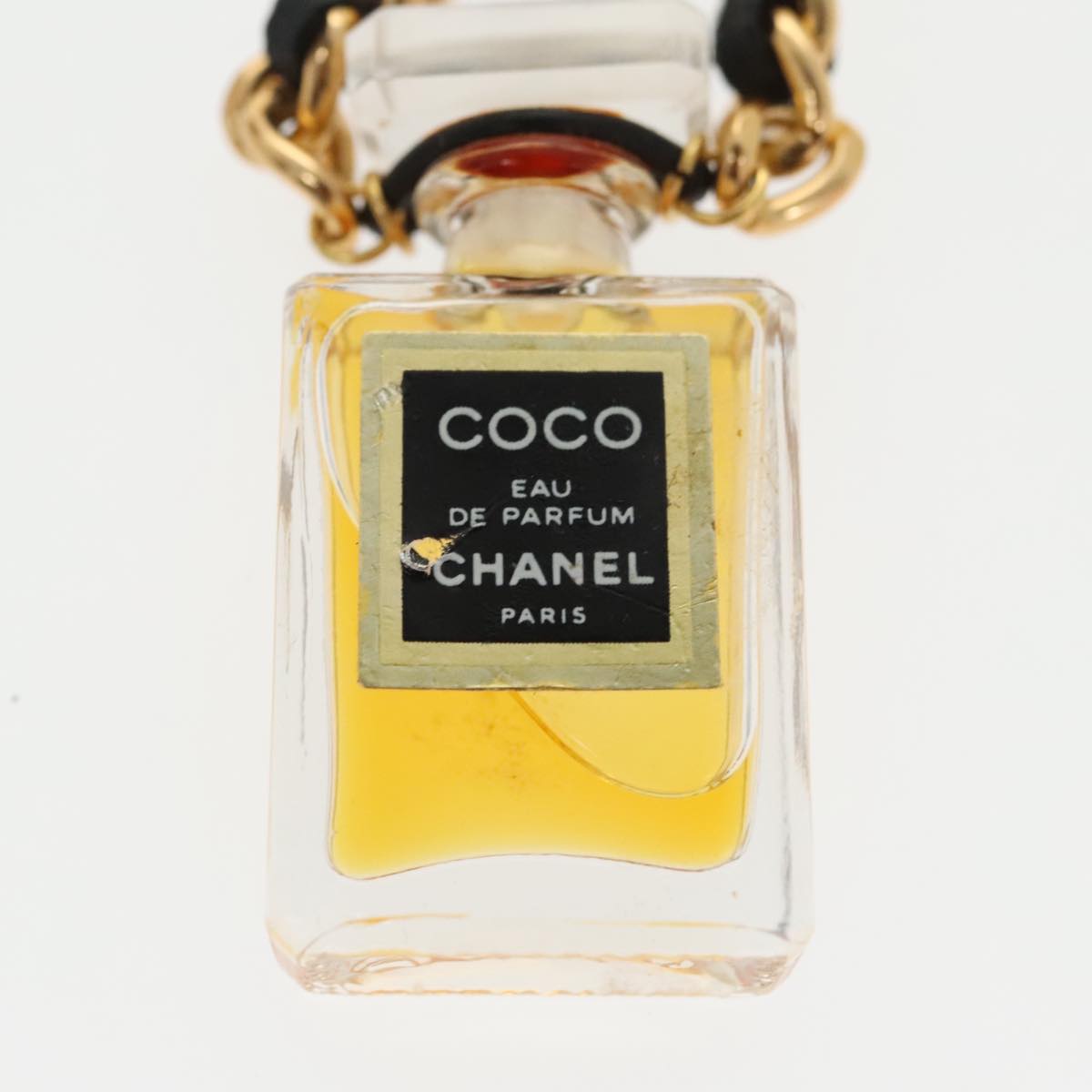 CHANEL Perfume Necklace Metal Gold CC Auth ar12917