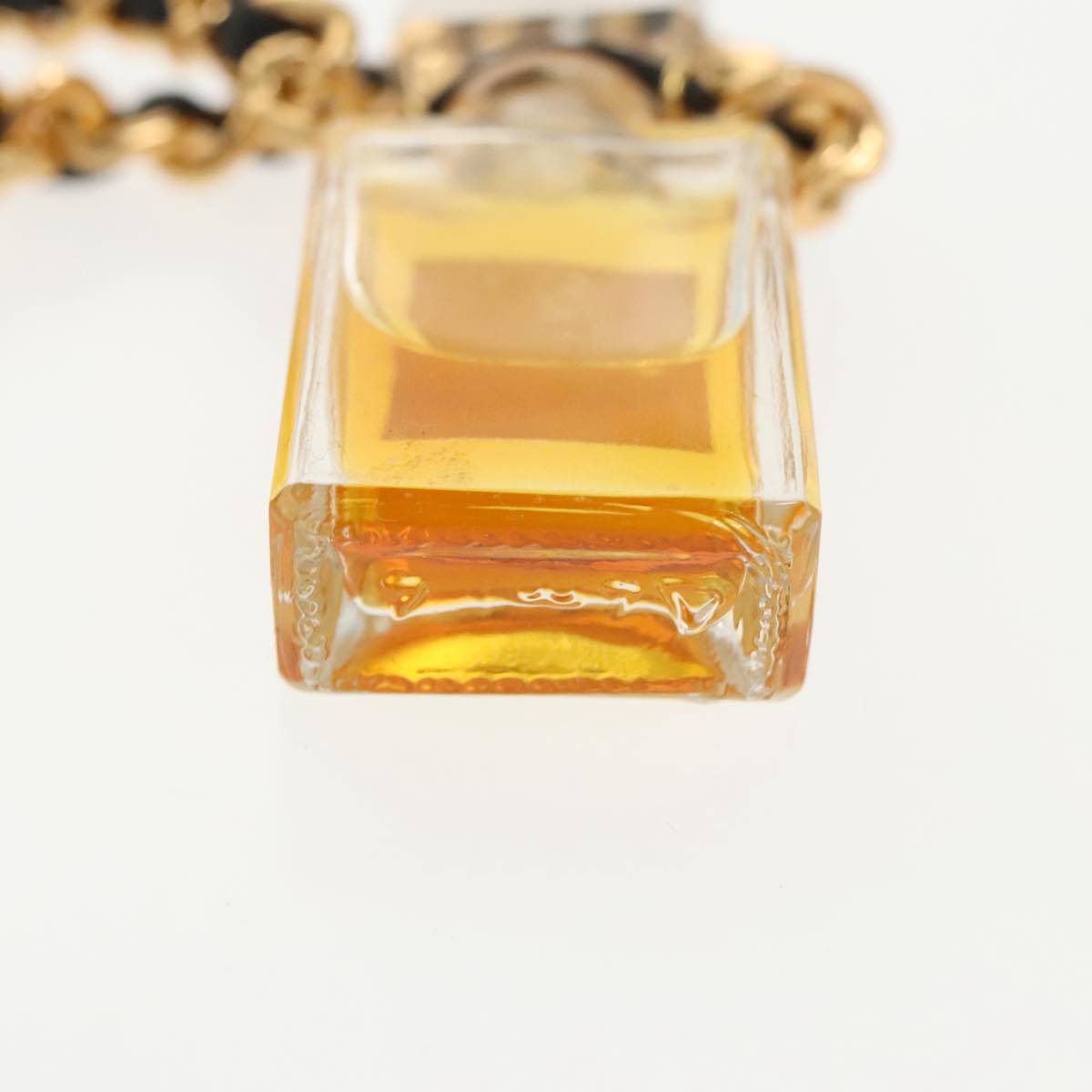 CHANEL Perfume Necklace Metal Gold CC Auth ar12917