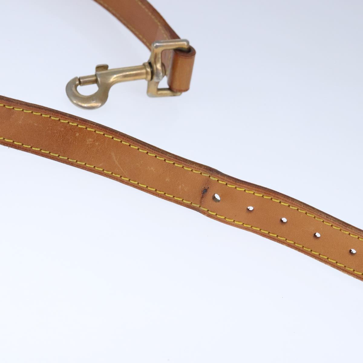 LOUIS VUITTON Adjustable Shoulder Strap Leather 35.4""-42.1"" Beige Auth ar12939