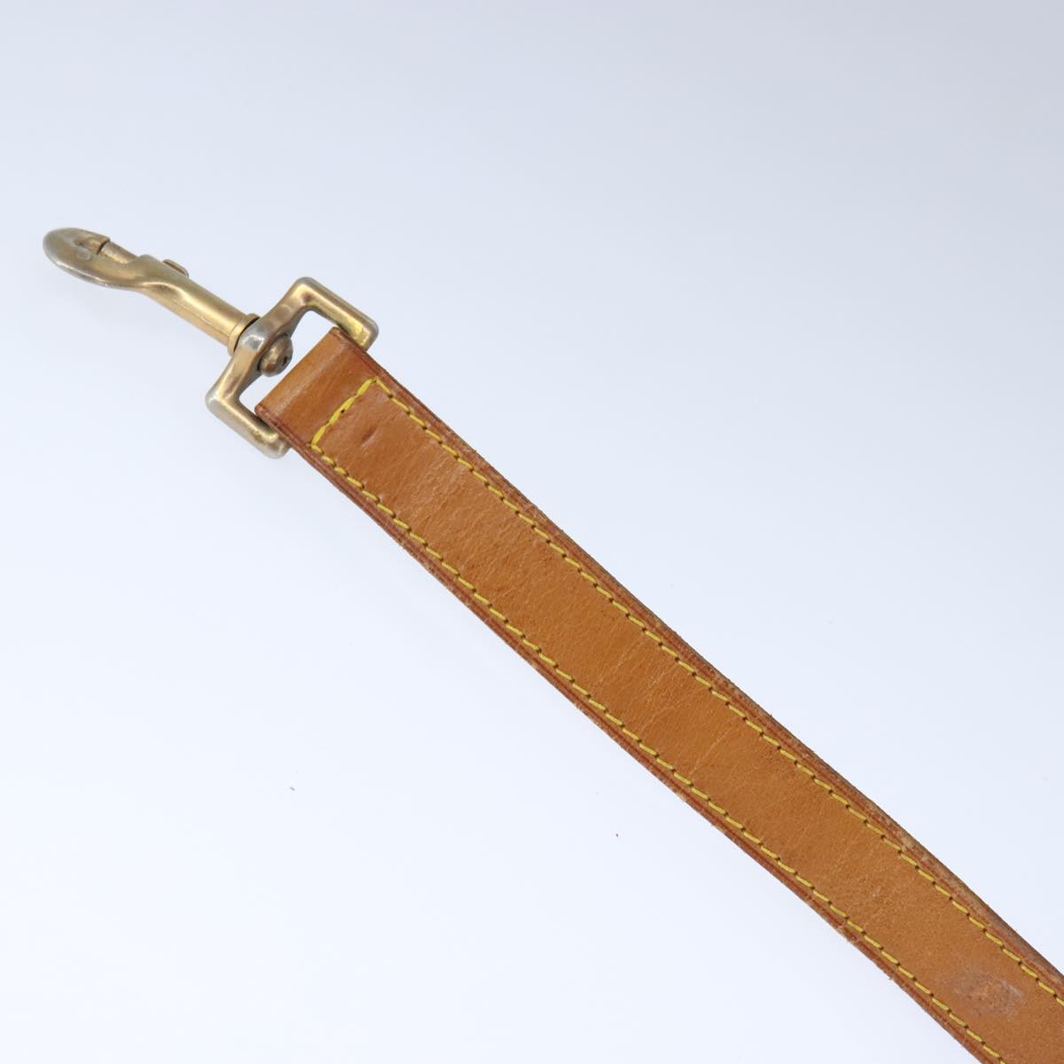 LOUIS VUITTON Adjustable Shoulder Strap Leather 35.4""-42.1"" Beige Auth ar12939