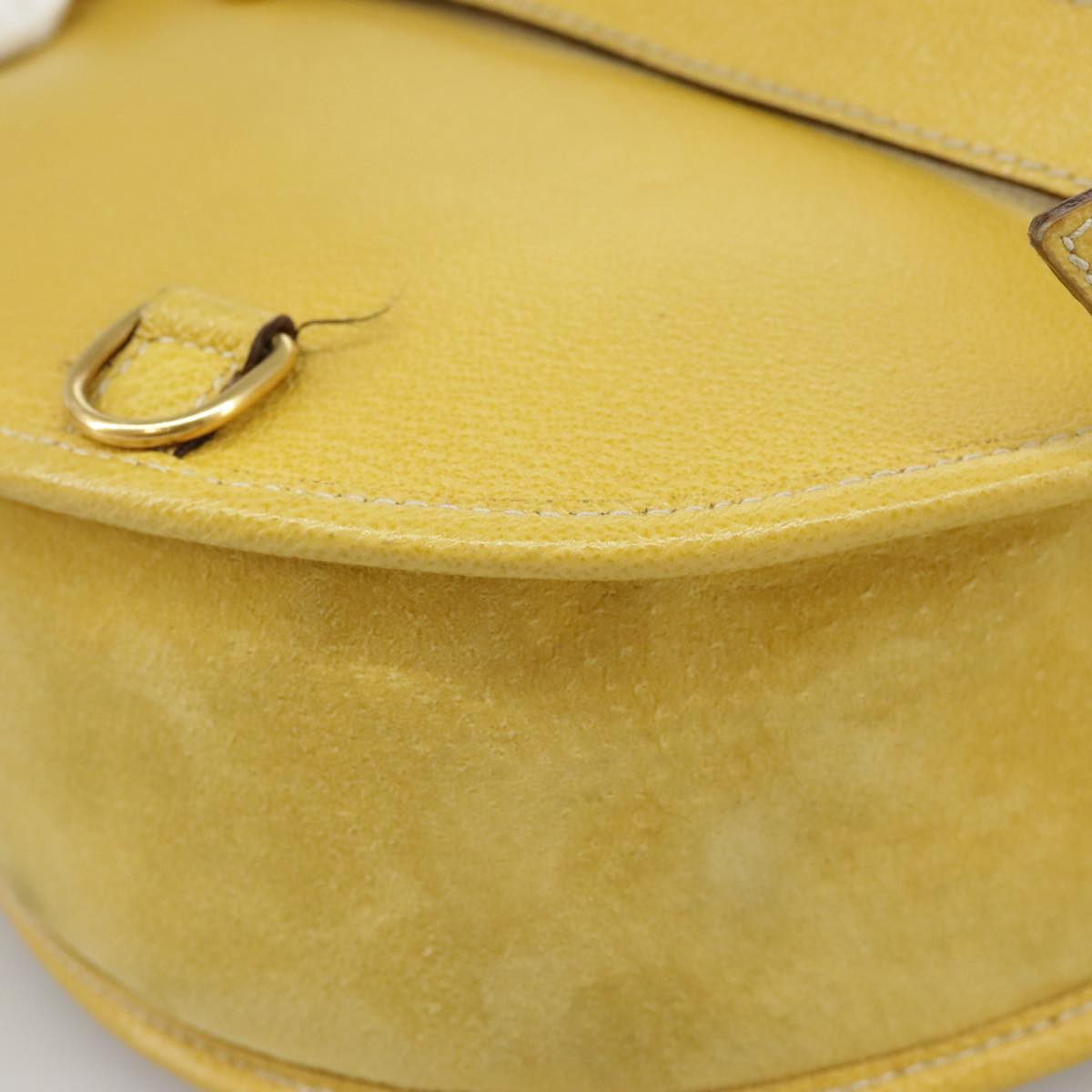 GUCCI Shoulder Bag Suede Leather Yellow Gold 003-2113-0034 Auth ar12947