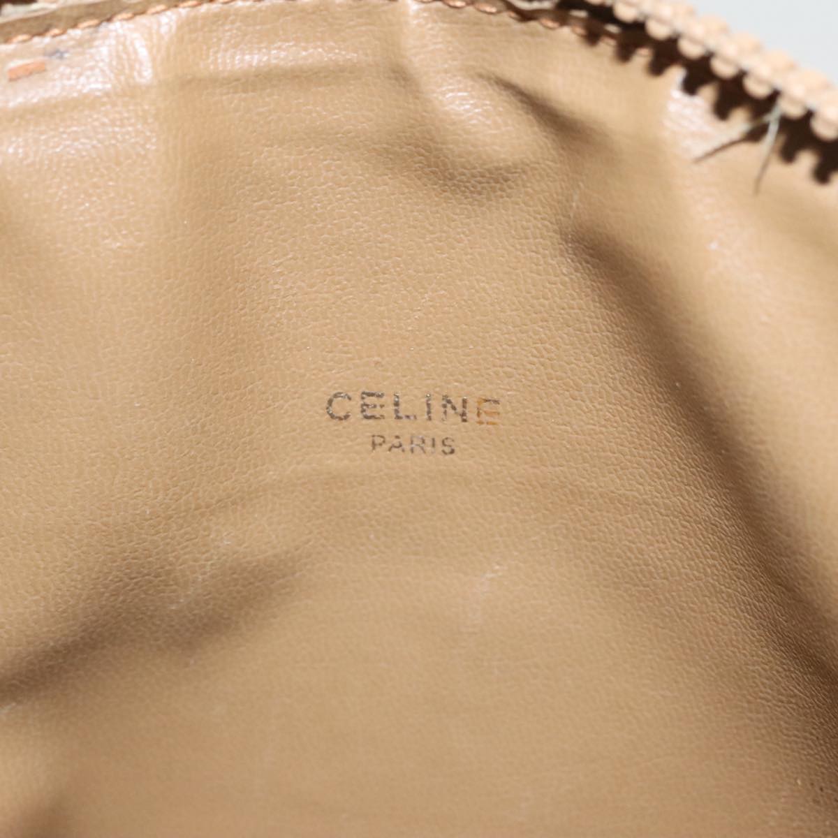 CELINE Macadam Canvas Pouch Beige Brown Auth ar12949