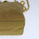 PRADA Chain Shoulder Bag Nylon Beige Gold Auth ar12953-15