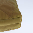 PRADA Chain Shoulder Bag Nylon Beige Gold Auth ar12953-16