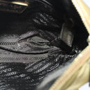 PRADA Chain Shoulder Bag Nylon Beige Gold Auth ar12953-19