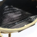 PRADA Chain Shoulder Bag Nylon Beige Gold Auth ar12953-21