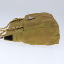 PRADA Chain Shoulder Bag Nylon Beige Gold Auth ar12953-3