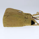 PRADA Chain Shoulder Bag Nylon Beige Gold Auth ar12953-4