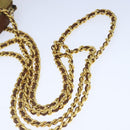 PRADA Chain Shoulder Bag Nylon Beige Gold Auth ar12953-7