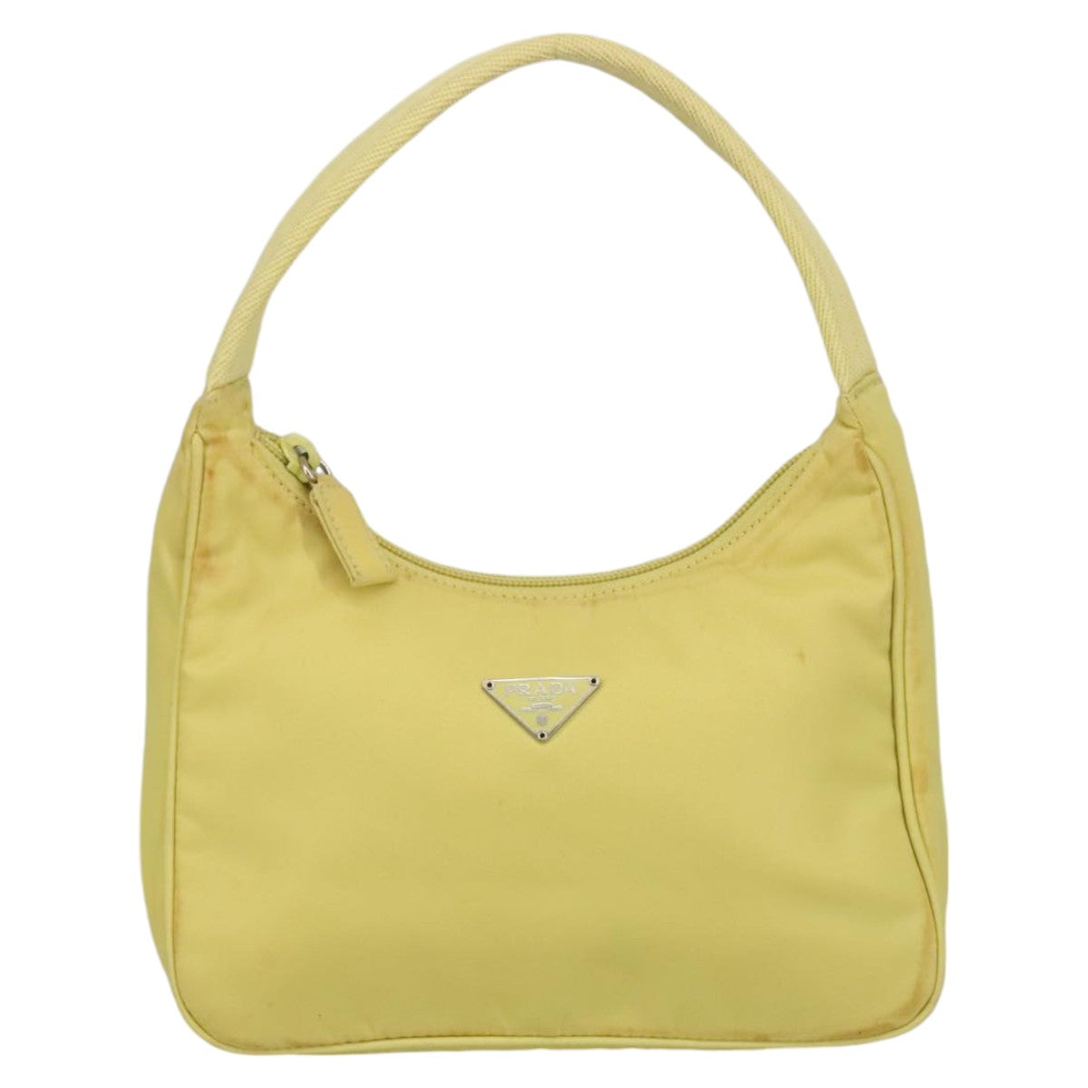 PRADA Mini Hand Bag Nylon Yellow Silver Auth ar12954 - 0