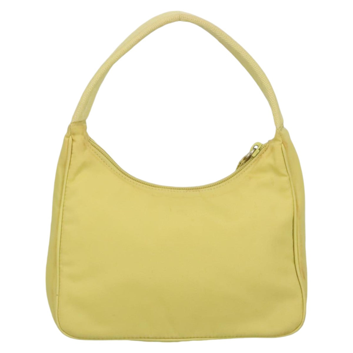 PRADA Mini Hand Bag Nylon Yellow Silver Auth ar12954