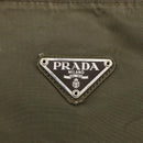 PRADA Shoulder Bag Nylon Khaki Silver Auth ar12956-14