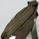 PRADA Shoulder Bag Nylon Khaki Silver Auth ar12956-6