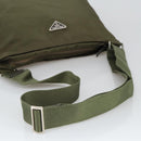 PRADA Shoulder Bag Nylon Khaki Silver Auth ar12956-7