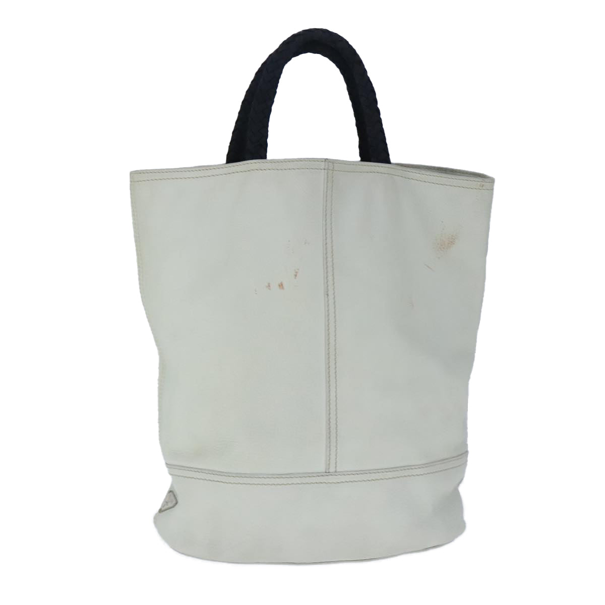 PRADA Tote Bag Leather White Auth ar12957 - 0