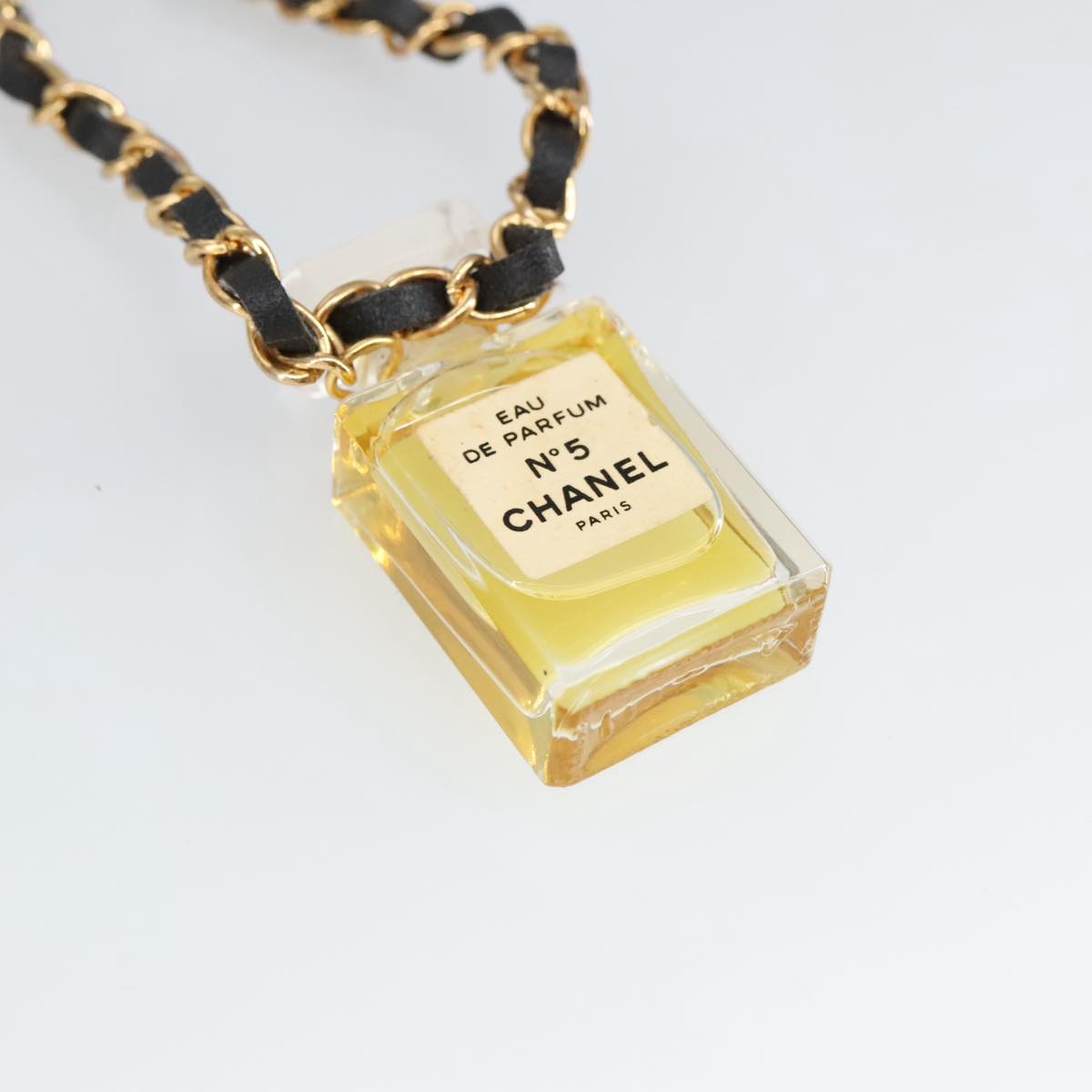 CHANEL Perfume Necklace metal Gold CC Auth ar12966 - 0