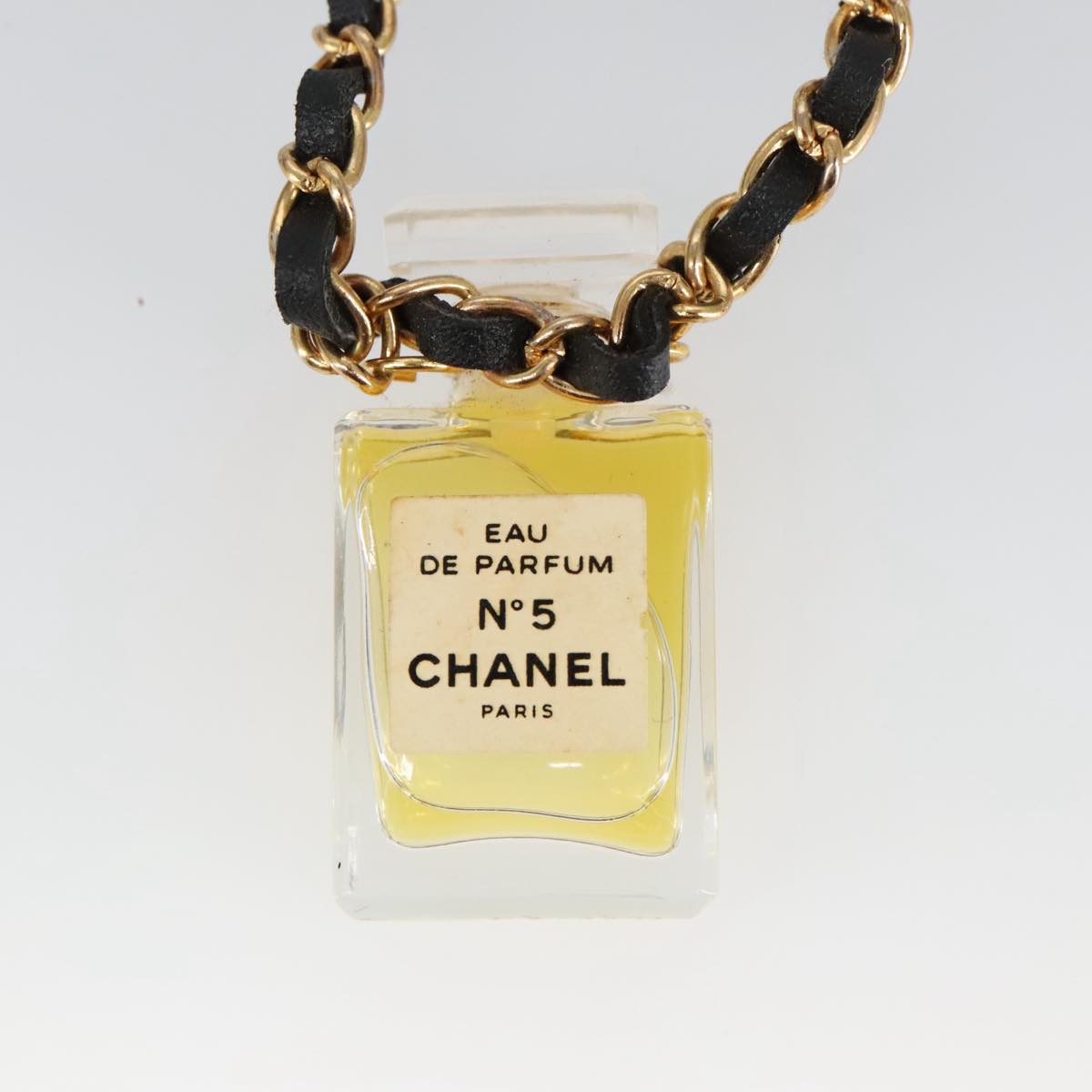 CHANEL Perfume Necklace metal Gold CC Auth ar12966