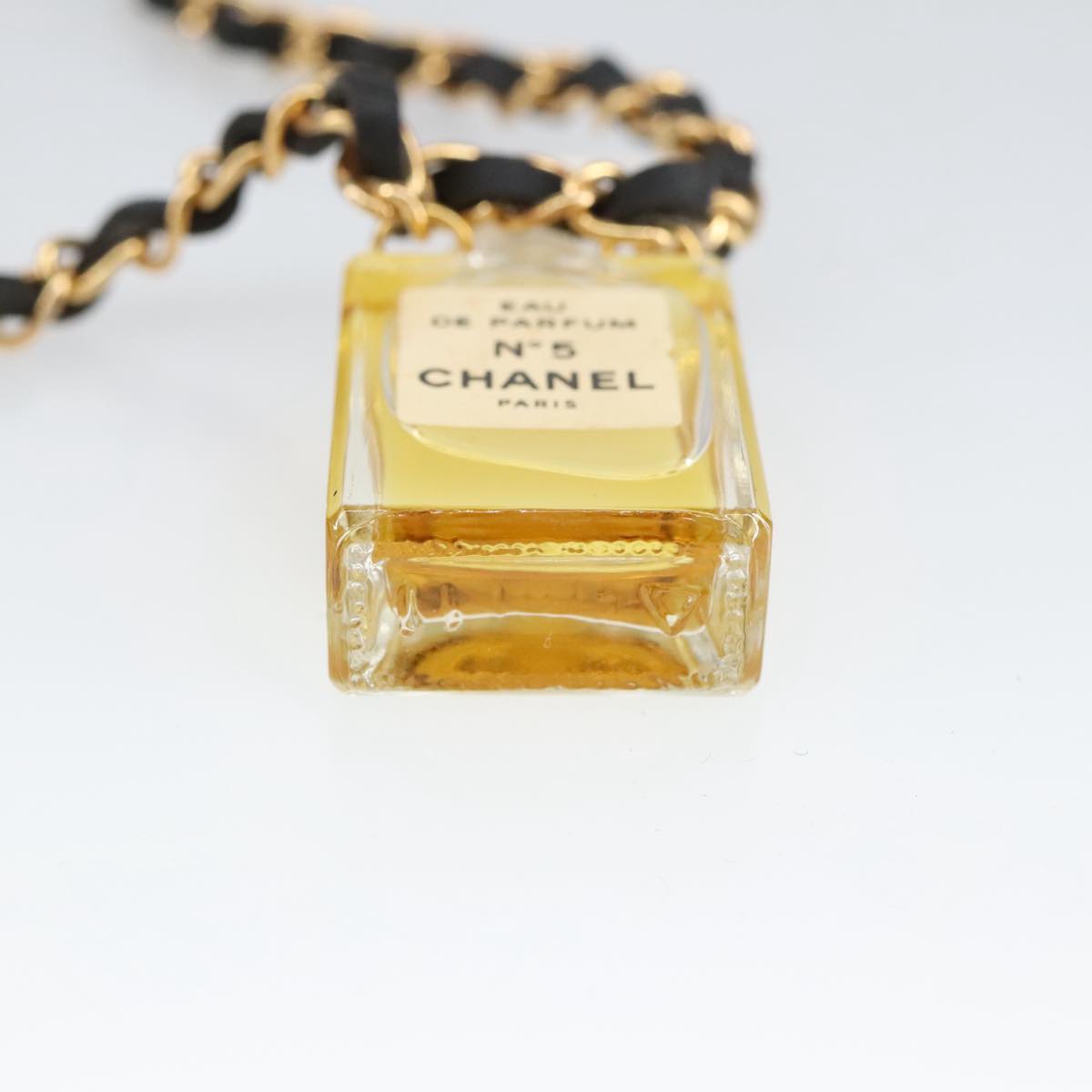 CHANEL Perfume Necklace metal Gold CC Auth ar12966