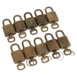 LOUIS VUITTON Padlock 10set metal Gold Tone LV Auth ar12969