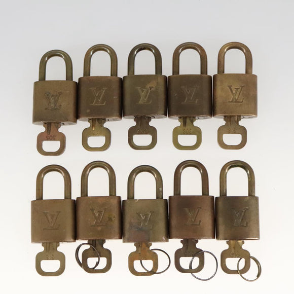 LOUIS VUITTON Padlock 10set metal Gold Tone LV Auth ar12969