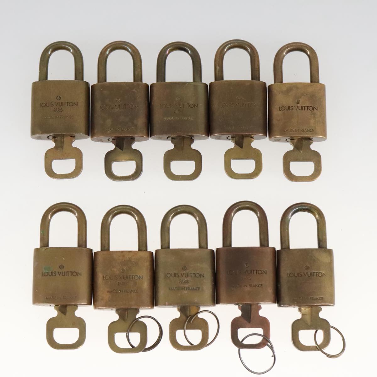 LOUIS VUITTON Padlock 10set metal Gold Tone LV Auth ar12969