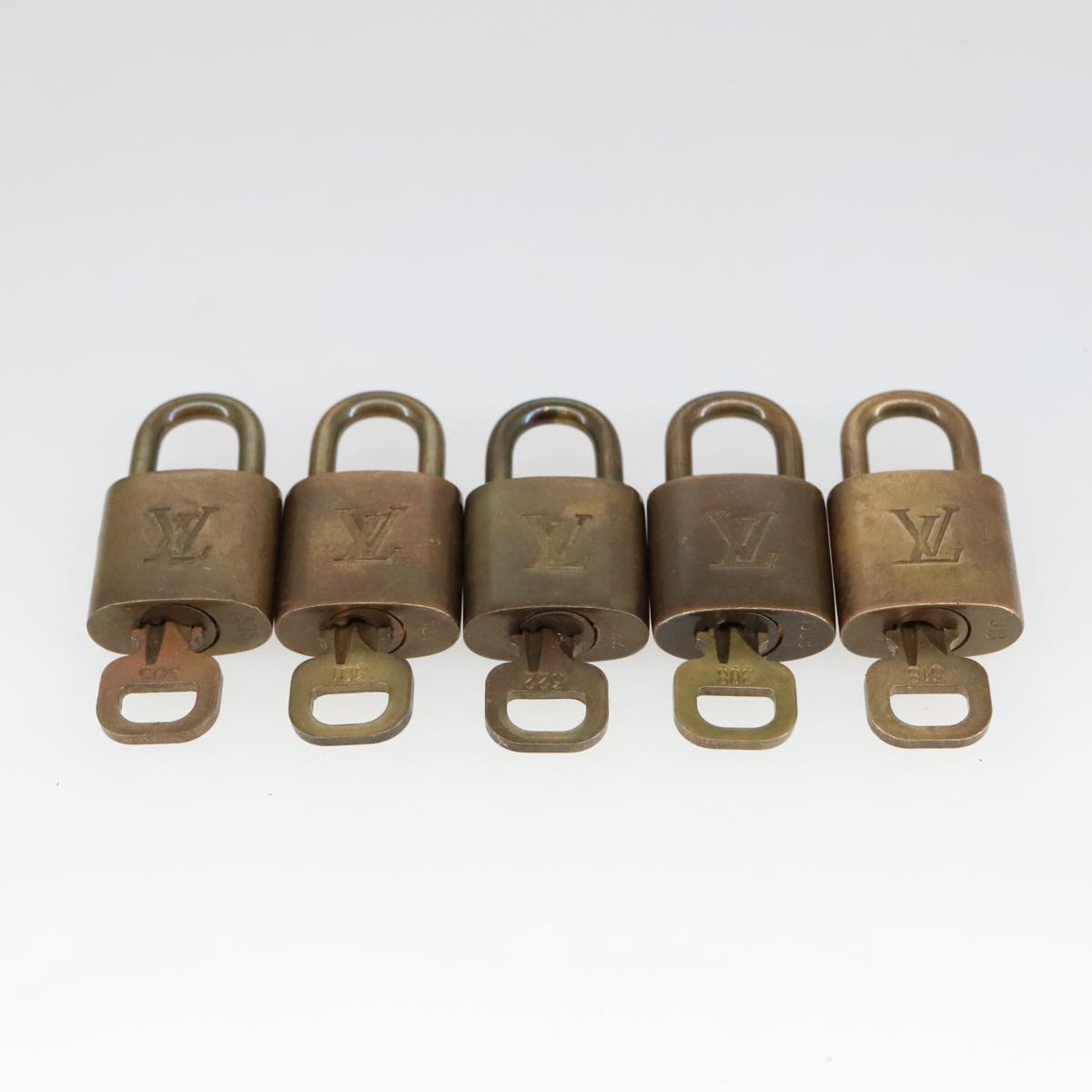 LOUIS VUITTON Padlock 10set metal Gold Tone LV Auth ar12969