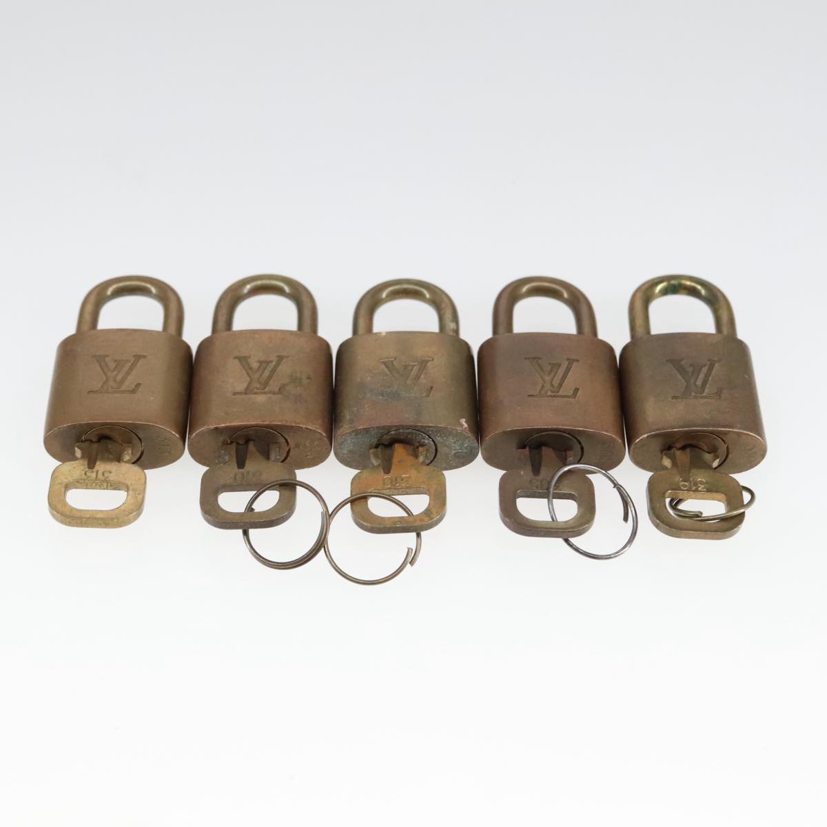 LOUIS VUITTON Padlock 10set metal Gold Tone LV Auth ar12969