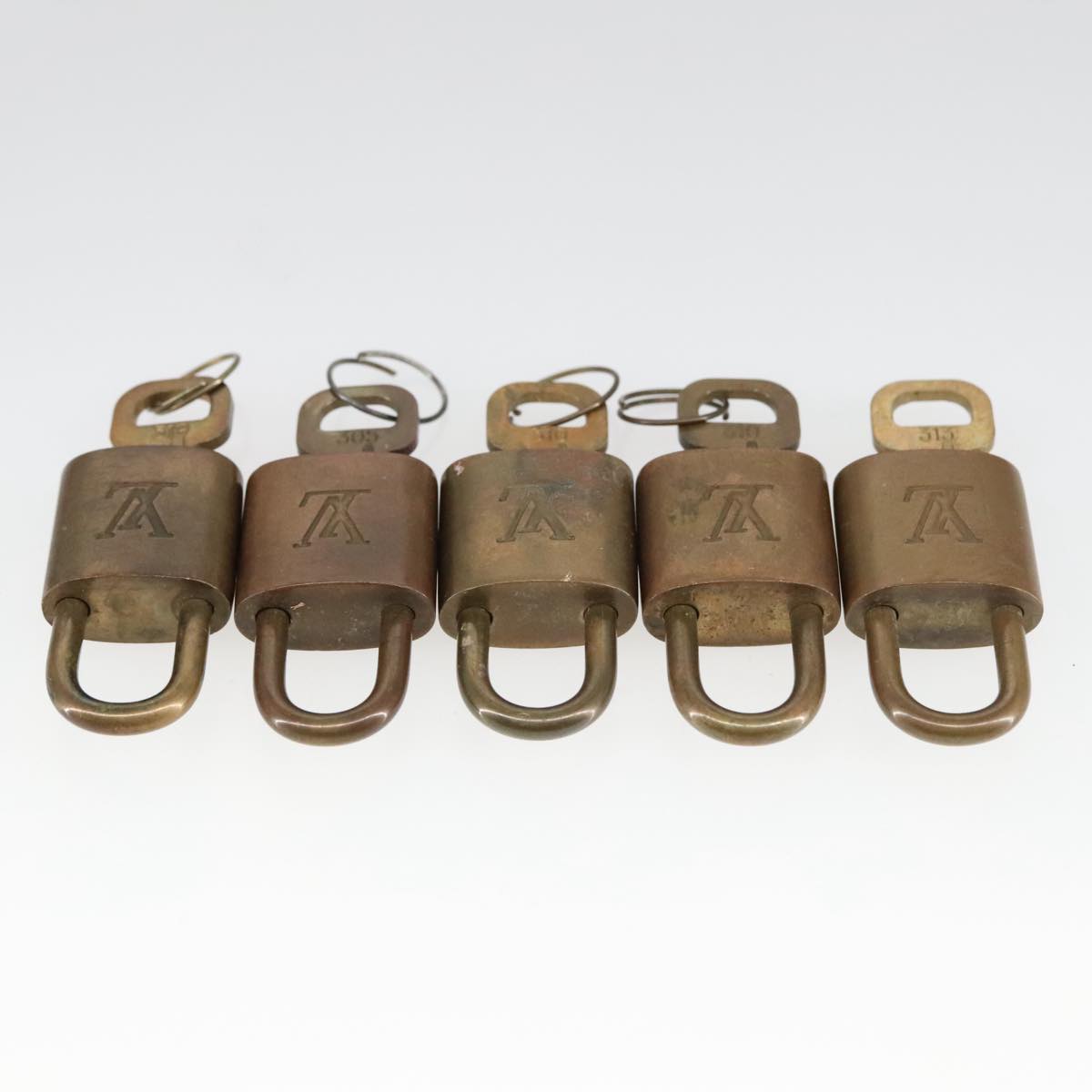 LOUIS VUITTON Padlock 10set metal Gold Tone LV Auth ar12969