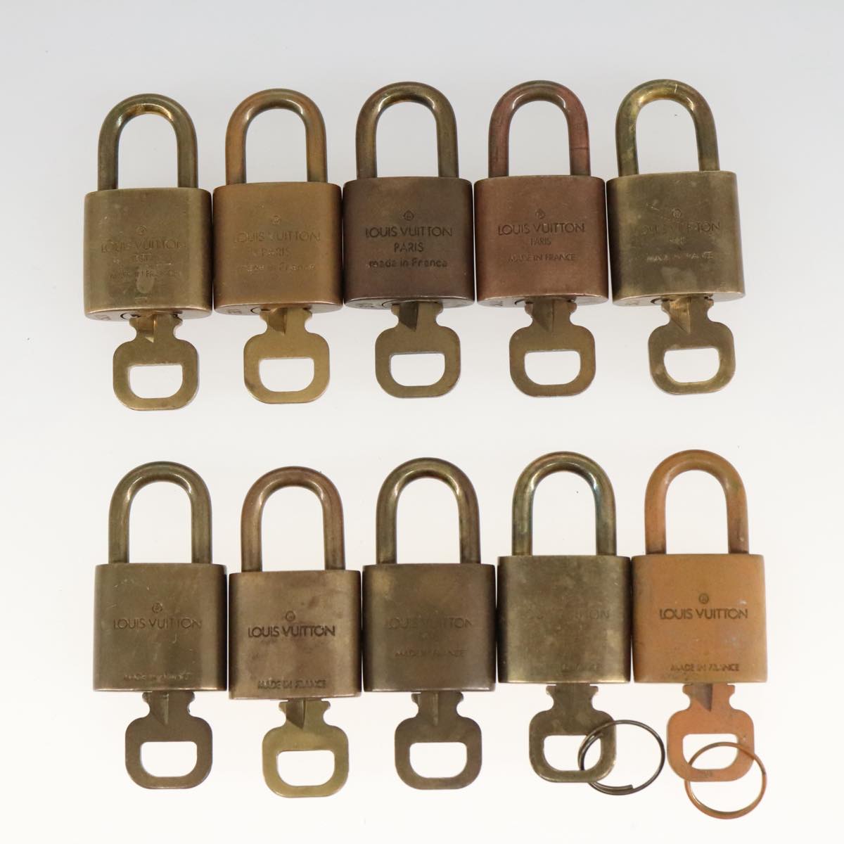 LOUIS VUITTON Padlock 10set metal Gold Tone LV Auth ar12970