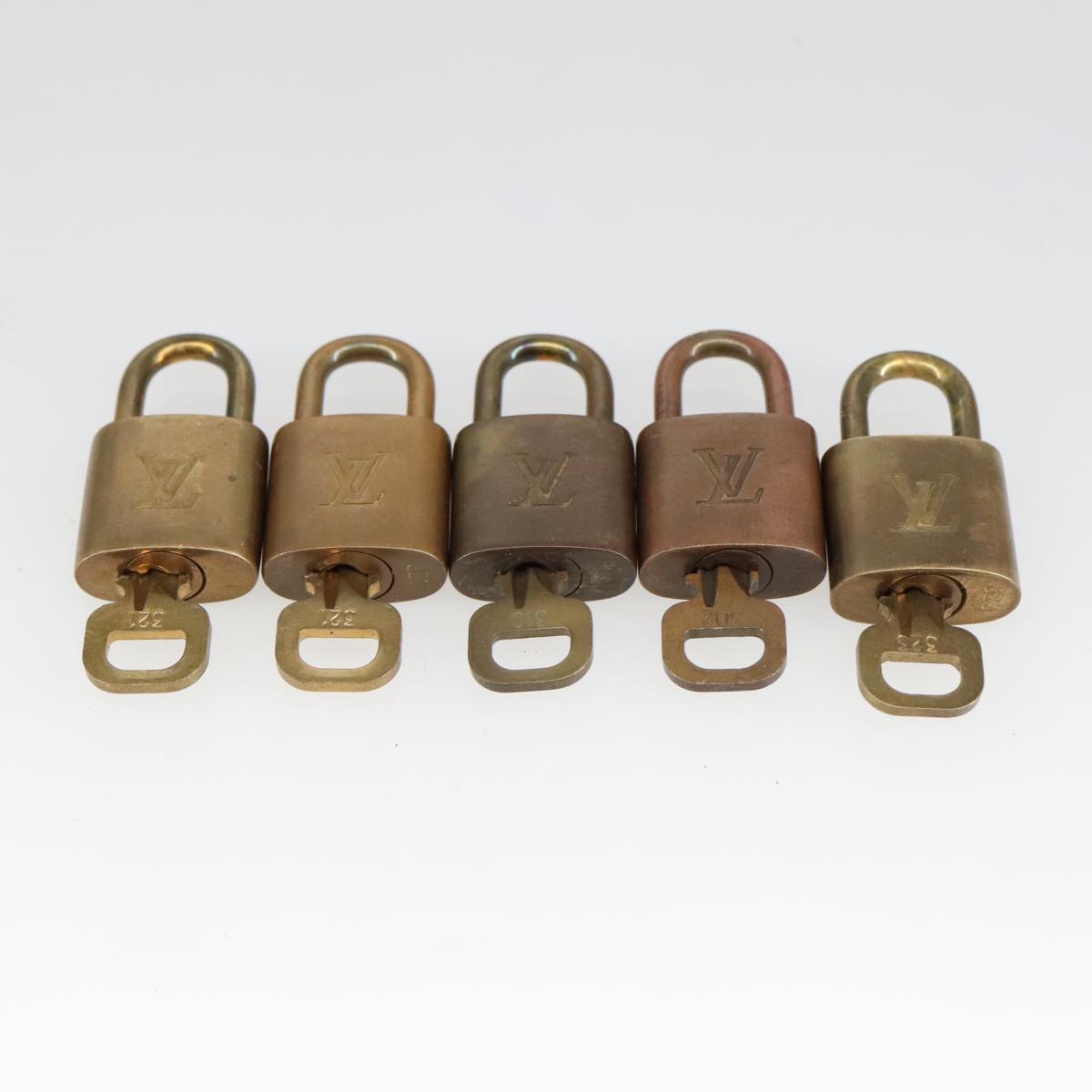 LOUIS VUITTON Padlock 10set metal Gold Tone LV Auth ar12970