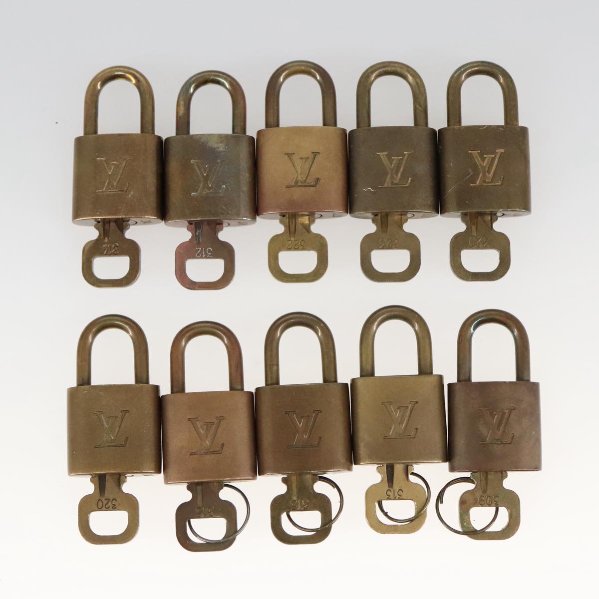 LOUIS VUITTON Padlock 10set metal Gold Tone LV Auth ar12971 - 0