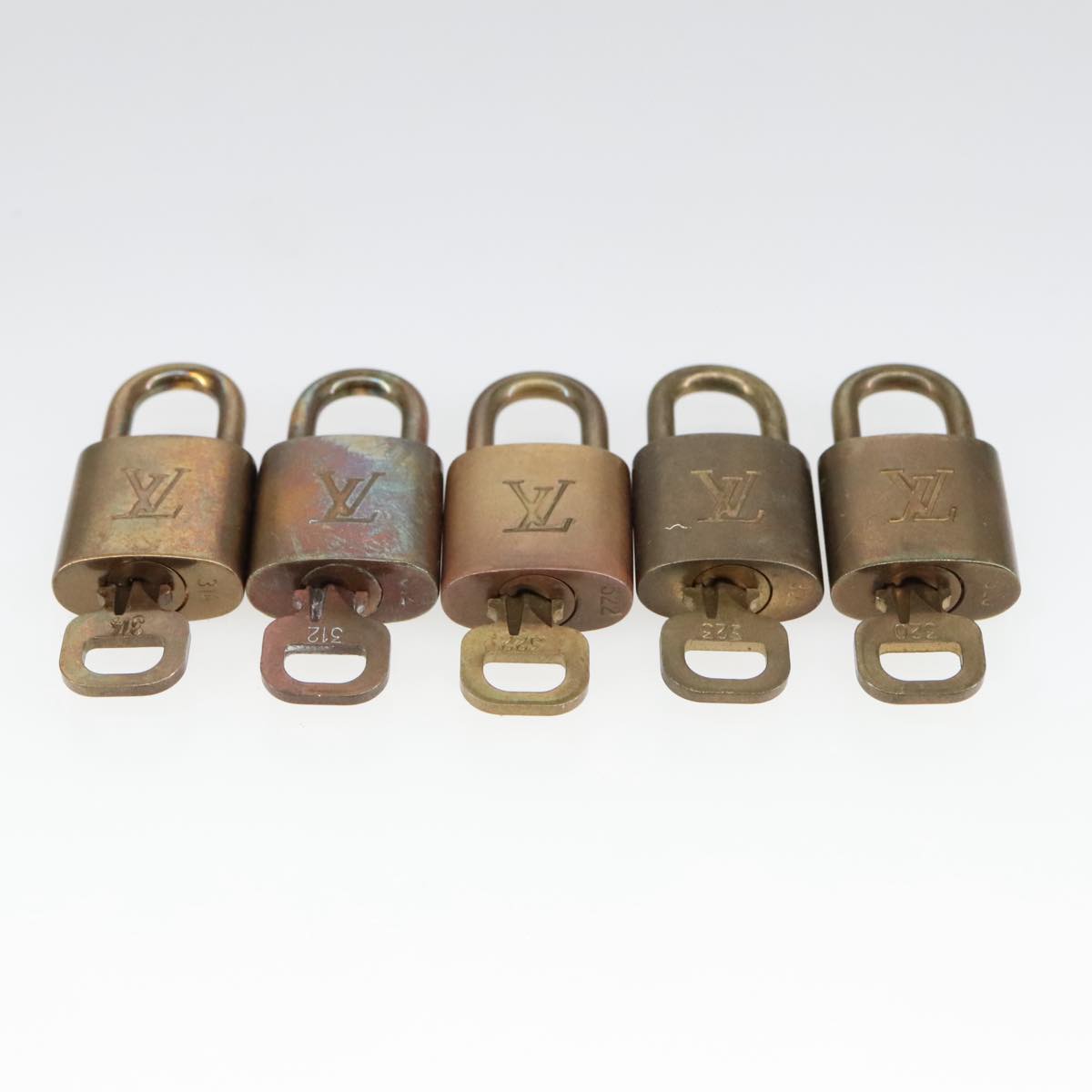 LOUIS VUITTON Padlock 10set metal Gold Tone LV Auth ar12971