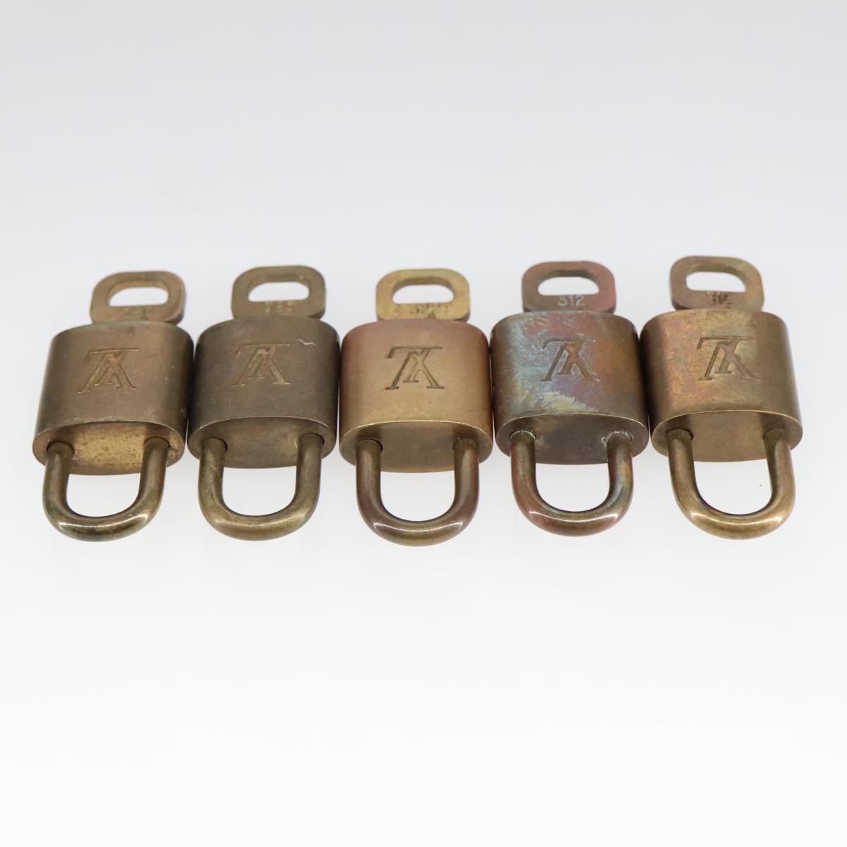 LOUIS VUITTON Padlock 10set metal Gold Tone LV Auth ar12971