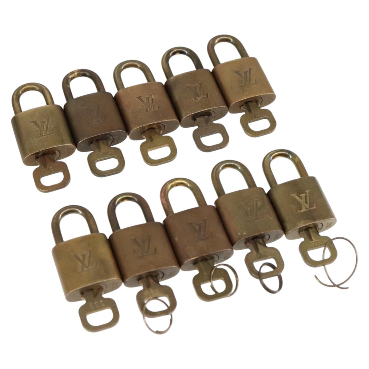 LOUIS VUITTON Padlock 10set metal Gold Tone LV Auth ar12972