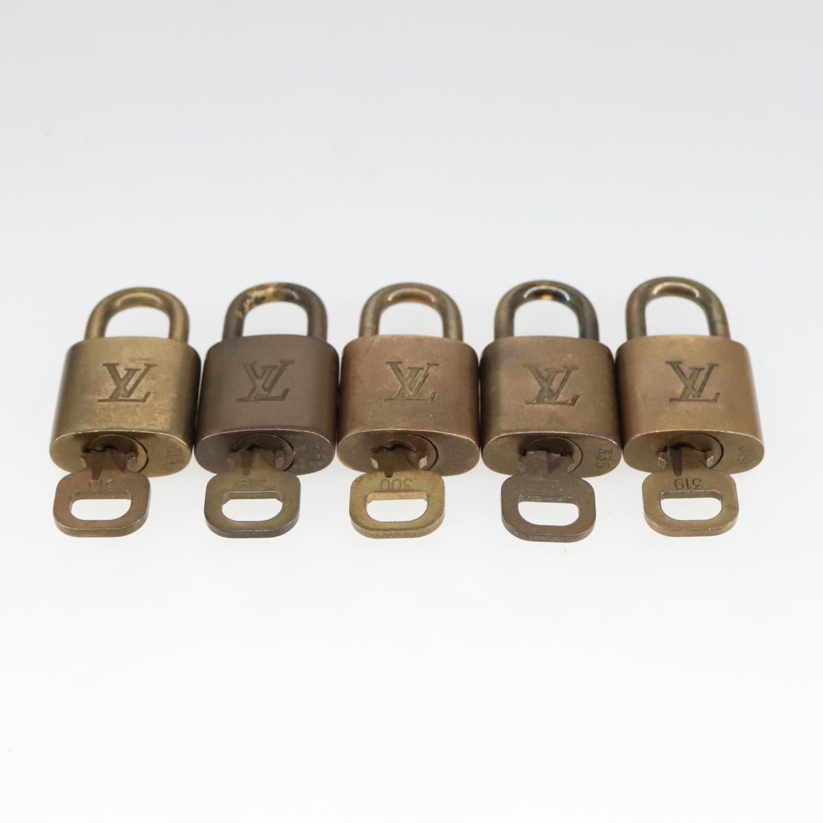 LOUIS VUITTON Padlock 10set metal Gold Tone LV Auth ar12972