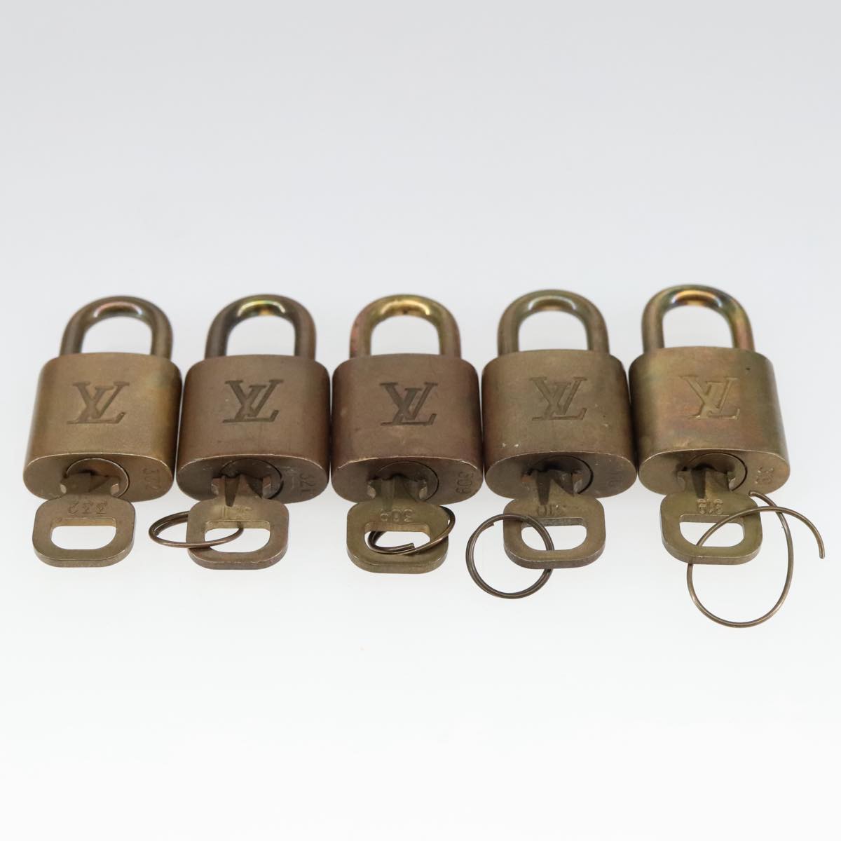 LOUIS VUITTON Padlock 10set metal Gold Tone LV Auth ar12972