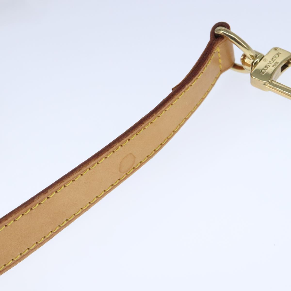 LOUIS VUITTON Adjustable Shoulder Strap Leather 31.9""-39.4"" Beige Auth ar12973