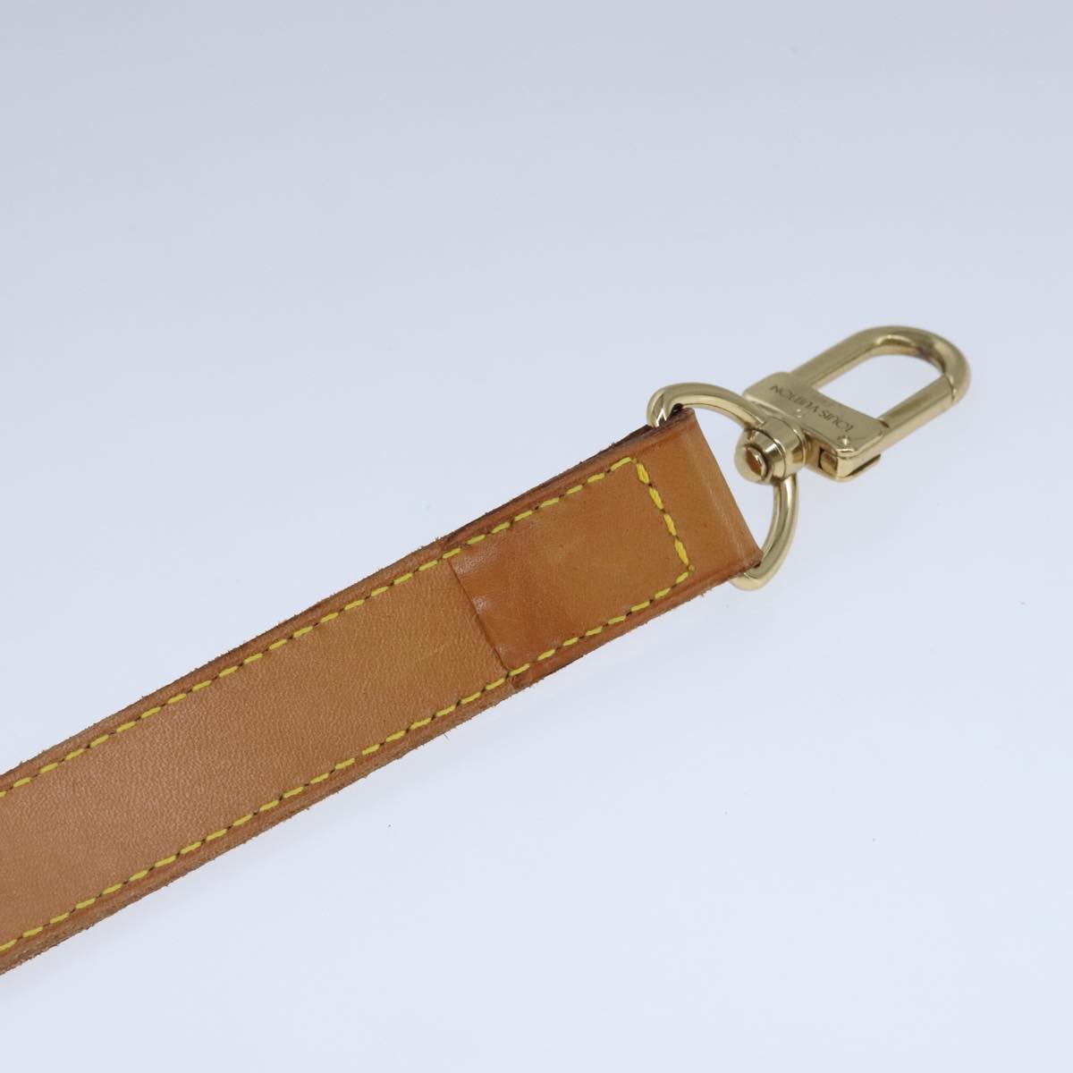 LOUIS VUITTON Adjustable Shoulder Strap Leather 35.8""-43.3"" Beige Auth ar12974