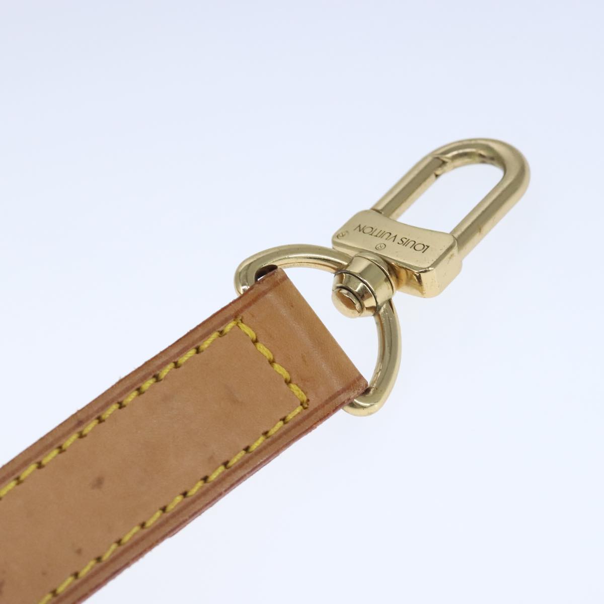 LOUIS VUITTON Adjustable Shoulder Strap Leather 35""-42.9"" Beige Auth ar12975