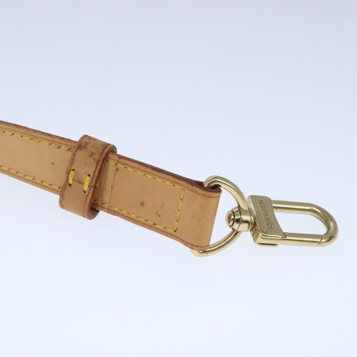 LOUIS VUITTON Adjustable Shoulder Strap Leather 35""-42.9"" Beige Auth ar12975