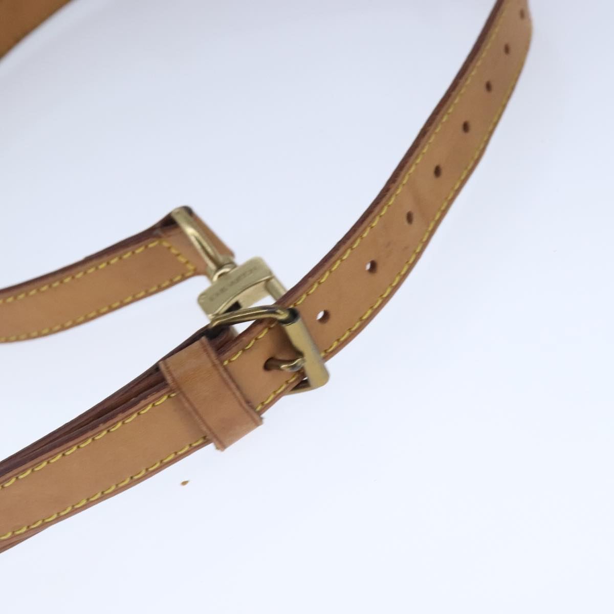 LOUIS VUITTON Adjustable Shoulder Strap Leather 35.8""-42.9"" Beige Auth ar12978