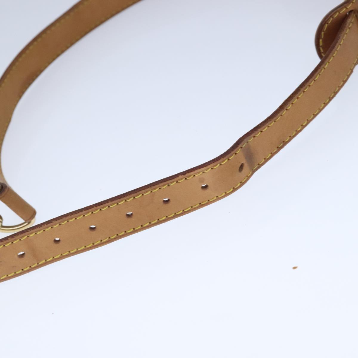 LOUIS VUITTON Adjustable Shoulder Strap Leather 35.8""-42.9"" Beige Auth ar12978